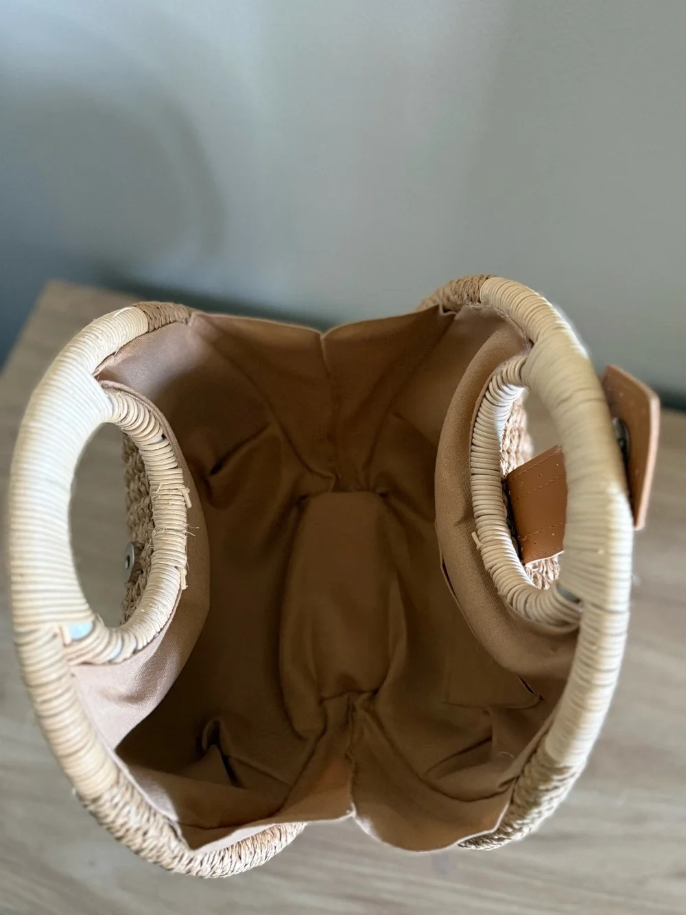 Handwoven Rattan Straw Summer Bag - Natural